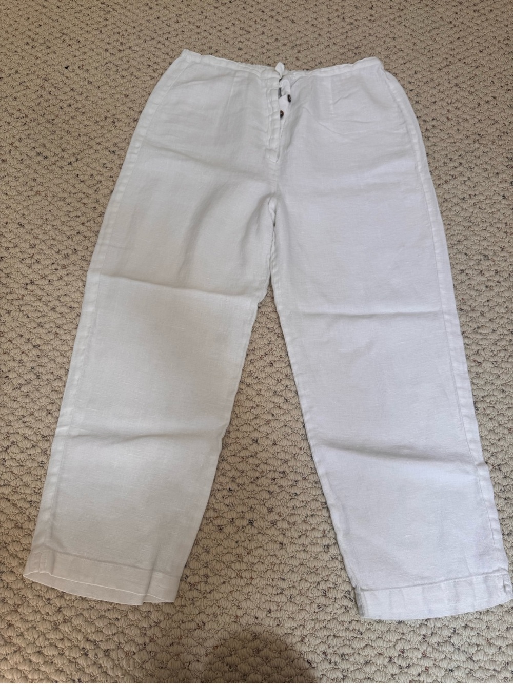 Vintage 90’s Kiko Brand 100% White Line Pull-On Pants- so soft!! 1009